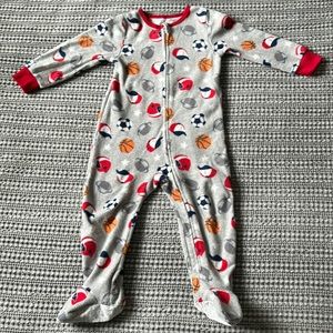 2T Absorba Pajama Toddler Fleece Footed Gray One Piece Sports Cotton Winter